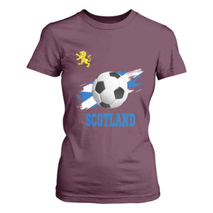 Scotland Soccer Flag T Shirt For Women Scottish Football Fans Pride TS02 Maroon Print Your Wear