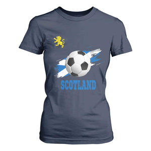 Scotland Soccer Flag T Shirt For Women Scottish Football Fans Pride TS02 Navy Print Your Wear