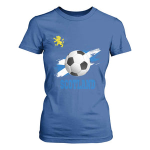 Scotland Soccer Flag T Shirt For Women Scottish Football Fans Pride TS02 Royal Blue Print Your Wear