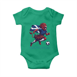 Scottish Lion Football Baby Onesie Brave Lion in Kilt with Flag Cape Pride TS02 Irish Green Print Your Wear