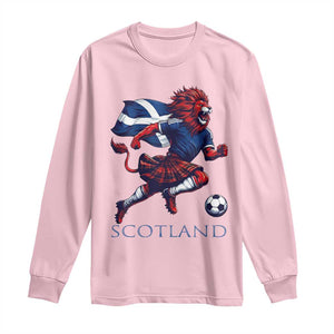 Scottish Lion Football Long Sleeve Shirt Brave Lion in Kilt with Flag Cape Pride TS02 Light Pink Print Your Wear