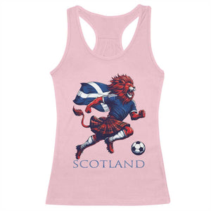 Scottish Lion Football Racerback Tank Top Brave Lion in Kilt with Flag Cape Pride TS02 Light Pink Print Your Wear