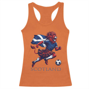 Scottish Lion Football Racerback Tank Top Brave Lion in Kilt with Flag Cape Pride TS02 Orange Print Your Wear