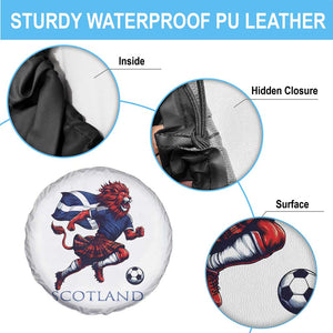 Scottish Lion Football Spare Tire Cover Brave Lion in Kilt with Flag Cape Pride TS02 Print Your Wear