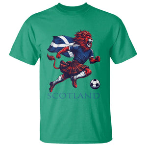 Scottish Lion Football T Shirt Brave Lion in Kilt with Flag Cape Pride TS02 Irish Green Print Your Wear