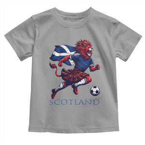 Scottish Lion Football Toddler T Shirt Brave Lion in Kilt with Flag Cape Pride TS02 Sport Gray Print Your Wear