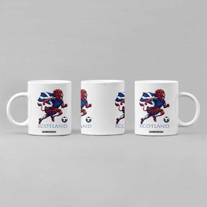 Scottish Lion Football Coffee Mug Brave Lion in Kilt with Flag Cape Pride TS02 Print Your Wear