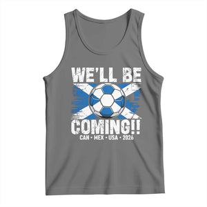 Well Be Coming Soccer Tank Top Scotland Flag Pride Football Fans TS02 Black Heather Print Your Wear