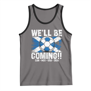 Well Be Coming Soccer Tank Top Scotland Flag Pride Football Fans TS02 Deep Heather Black Print Your Wear