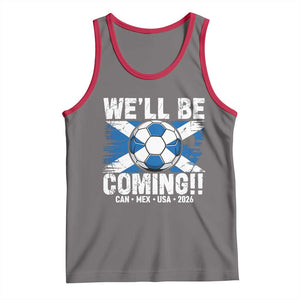 Well Be Coming Soccer Tank Top Scotland Flag Pride Football Fans TS02 Deep Heather Red Print Your Wear