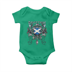 Scottish Heritage Crest Gothic Baby Onesie Medieval Flag and Sword Celtic Pride TS02 Irish Green Print Your Wear