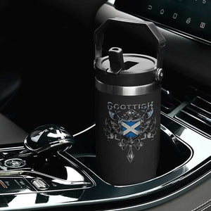 Scottish Heritage Crest Gothic Flip Straw Tumbler Medieval Flag and Sword Celtic Pride TS02 Print Your Wear