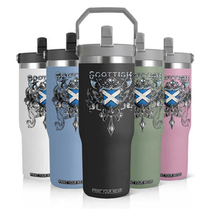 Scottish Heritage Crest Gothic Flip Straw Tumbler Medieval Flag and Sword Celtic Pride TS02 Print Your Wear