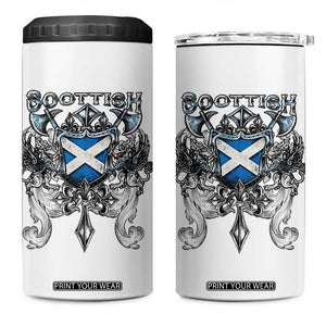 Scottish Heritage Crest Gothic 4 in 1 Can Cooler Tumbler Medieval Flag and Sword Celtic Pride TS02 One Size: 16 oz White Print Your Wear