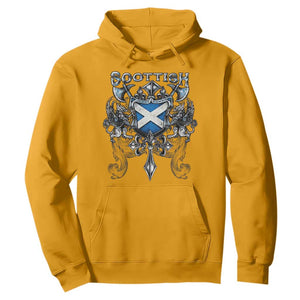 Scottish Heritage Crest Gothic Hoodie Medieval Flag and Sword Celtic Pride TS02 Gold Print Your Wear