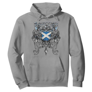 Scottish Heritage Crest Gothic Hoodie Medieval Flag and Sword Celtic Pride TS02 Sport Gray Print Your Wear