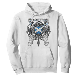 Scottish Heritage Crest Gothic Hoodie Medieval Flag and Sword Celtic Pride TS02 White Print Your Wear