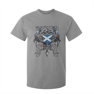 Scottish Heritage Crest Gothic T Shirt For Kid Medieval Flag and Sword Celtic Pride TS02 Sport Gray Print Your Wear