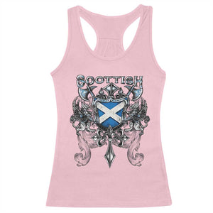 Scottish Heritage Crest Gothic Racerback Tank Top Medieval Flag and Sword Celtic Pride TS02 Light Pink Print Your Wear
