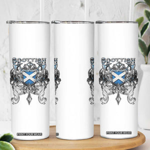 Scottish Heritage Crest Gothic Skinny Tumbler Medieval Flag and Sword Celtic Pride TS02 Print Your Wear