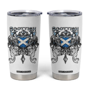 Scottish Heritage Crest Gothic Tumbler Cup Medieval Flag and Sword Celtic Pride TS02 White Print Your Wear