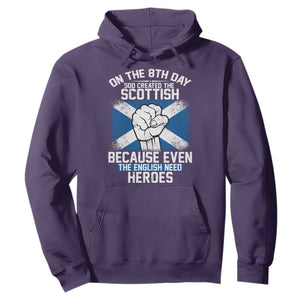 On the 8th Day God Created the Scottish Hoodie Funny Heroic Scotland Pride TS02 Purple Print Your Wear