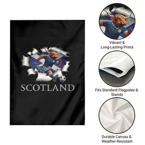 Funny Highland Cow in Kilt Footballer Garden Flag We'll Be Coming Scottish Pride Football Fans TS02 Print Your Wear