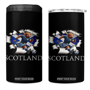 Funny Highland Cow in Kilt Footballer 4 in 1 Can Cooler Tumbler We'll Be Coming Scottish Pride Football Fans TS02 One Size: 16 oz Black Print Your Wear