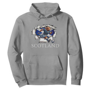 Funny Highland Cow in Kilt Footballer Hoodie We'll Be Coming Scottish Pride Football Fans TS02 Sport Gray Print Your Wear