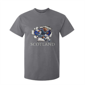 Funny Highland Cow in Kilt Footballer T Shirt For Kid We'll Be Coming Scottish Pride Football Fans TS02 Charcoal Print Your Wear