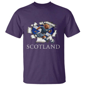 Funny Highland Cow in Kilt Footballer T Shirt We'll Be Coming Scottish Pride Football Fans TS02 Purple Print Your Wear