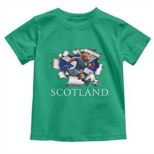 Funny Highland Cow in Kilt Footballer Toddler T Shirt We'll Be Coming Scottish Pride Football Fans TS02 Irish Green Print Your Wear