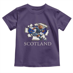 Funny Highland Cow in Kilt Footballer Toddler T Shirt We'll Be Coming Scottish Pride Football Fans TS02 Purple Print Your Wear