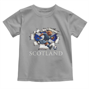 Funny Highland Cow in Kilt Footballer Toddler T Shirt We'll Be Coming Scottish Pride Football Fans TS02 Sport Gray Print Your Wear