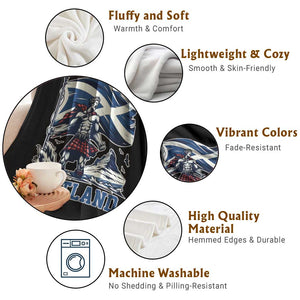 Scottish Warrior Throw Blanket Brave Highland Hero Scotland Flag TS02 Print Your Wear