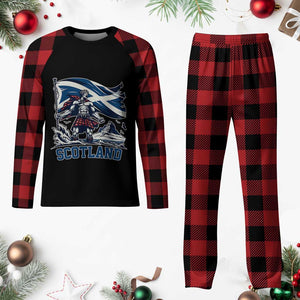Scottish Warrior Plaid Pajama Set Brave Highland Hero Scotland Flag TS02 Buffalo Plaid Print Your Wear