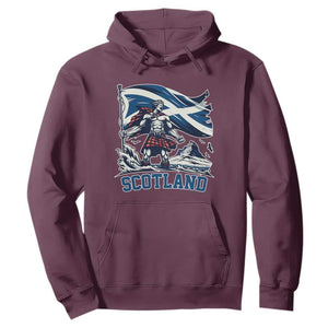 Scottish Warrior Hoodie Brave Highland Hero Scotland Flag TS02 Maroon Print Your Wear