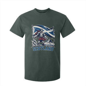 Scottish Warrior T Shirt For Kid Brave Highland Hero Scotland Flag TS02 Dark Forest Green Print Your Wear