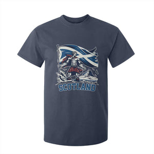 Scottish Warrior T Shirt For Kid Brave Highland Hero Scotland Flag TS02 Navy Print Your Wear