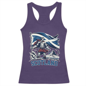 Scottish Warrior Racerback Tank Top Brave Highland Hero Scotland Flag TS02 Purple Print Your Wear