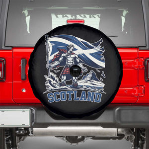 Scottish Warrior Spare Tire Cover Brave Highland Hero Scotland Flag TS02 Black Print Your Wear