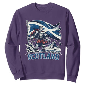 Scottish Warrior Sweatshirt Brave Highland Hero Scotland Flag TS02 Purple Print Your Wear