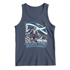 Scottish Warrior Tank Top Brave Highland Hero Scotland Flag TS02 Navy Print Your Wear