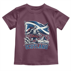 Scottish Warrior Toddler T Shirt Brave Highland Hero Scotland Flag TS02 Maroon Print Your Wear