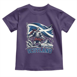 Scottish Warrior Toddler T Shirt Brave Highland Hero Scotland Flag TS02 Purple Print Your Wear