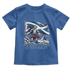 Scottish Warrior Toddler T Shirt Brave Highland Hero Scotland Flag TS02 Royal Blue Print Your Wear