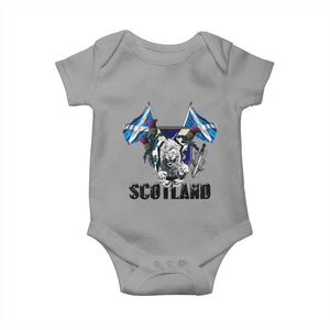 Roaring Scottish Lion Crest Baby Onesie Thistle Scotland Flag Emblem for Brave Highlanders TS02 Sport Gray Print Your Wear