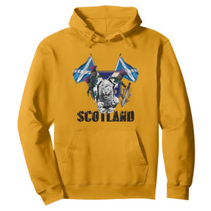 Roaring Scottish Lion Crest Hoodie Thistle Scotland Flag Emblem for Brave Highlanders TS02 Gold Print Your Wear