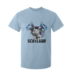 Roaring Scottish Lion Crest T Shirt For Kid Thistle Scotland Flag Emblem for Brave Highlanders TS02 Light Blue Print Your Wear