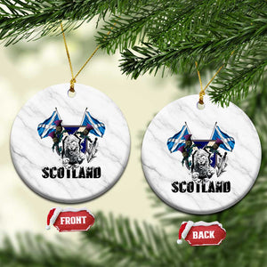 Roaring Scottish Lion Crest Ceramic Ornament Thistle Scotland Flag Emblem for Brave Highlanders TS02 1pc White Marble Print Your Wear